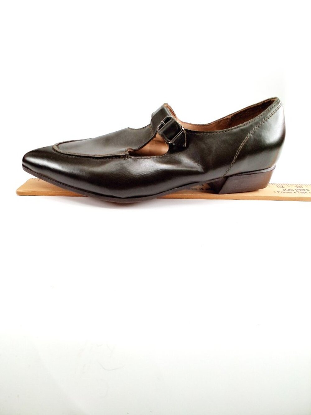 MOMA Handmade Leather Mary Jane T Strap Shoes Pointed Toe Brown EU 41 Italy - Picture 12 of 14